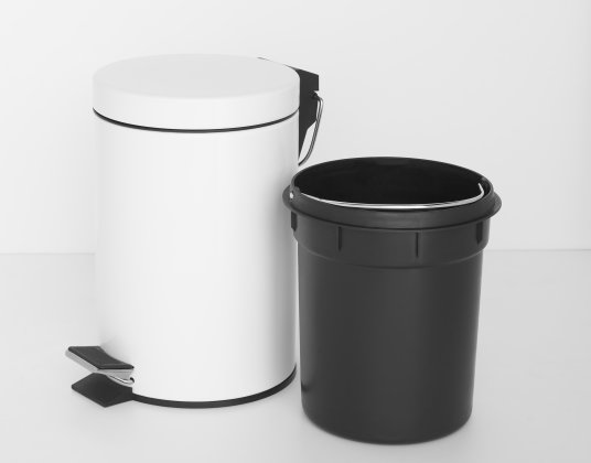 3L Pedal Bin - White - Duo Front