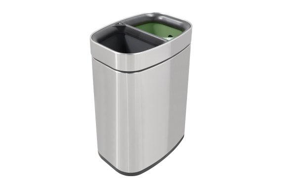 Newport Dual Recycling Bin - Brushed Steel - ACO