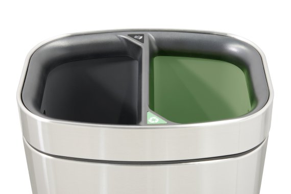 Newport Dual Recycling Bin - Brushed Steel - Detail 2