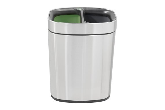 Newport Dual Recycling Bin - Brushed Steel - FCO