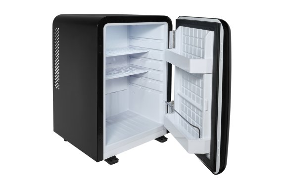 40L Retro Minibar - Black - ACO - Open Empty